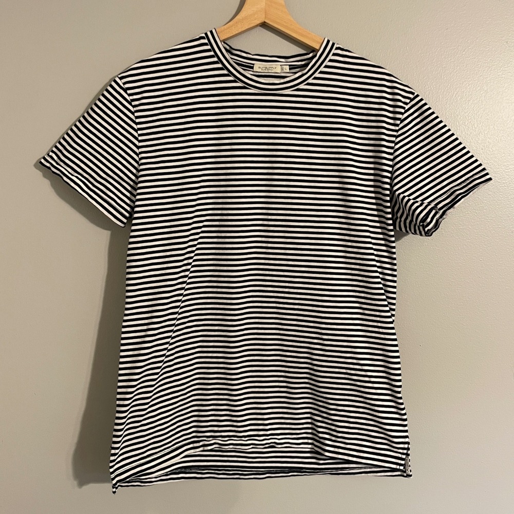 Suitsupply Striped T-Shirt Mens L Navy White Nautical Minimalist Classic